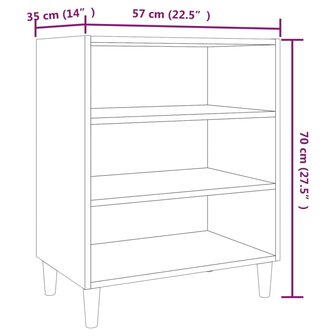 Dressoir 57x35x70 cm bewerkt hout gerookt eikenkleurig 6