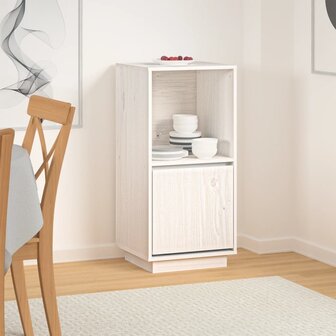 Dressoir 38x35x80 cm massief grenenhout wit 1
