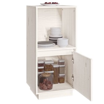 Dressoir 38x35x80 cm massief grenenhout wit 8