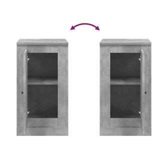 Dressoir 37,5x35,5x67,5 cm bewerkt hout betongrijs 9