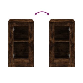 Dressoir 37,5x35,5x67,5 cm bewerkt hout gerookt eikenkleurig 9