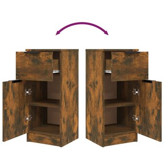 Dressoir 30x30x70 cm bewerkt hout gerookt eikenkleurig 9