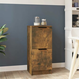 Dressoir 30x30x70 cm bewerkt hout gerookt eikenkleurig 1