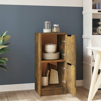 Dressoir 30x30x70 cm bewerkt hout gerookt eikenkleurig 3