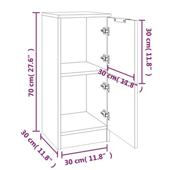 Dressoir 30x30x70 cm bewerkt hout gerookt eikenkleurig 9