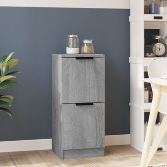 Dressoir 30x30x70 cm bewerkt hout grijs sonoma eikenkleurig 1