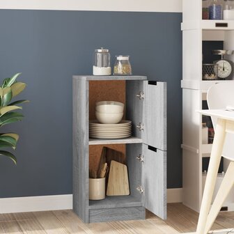 Dressoir 30x30x70 cm bewerkt hout grijs sonoma eikenkleurig 3