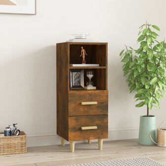 Dressoir 34,5x34x90 cm bewerkt hout gerookt eikenkleurig 1