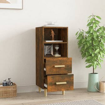 Dressoir 34,5x34x90 cm bewerkt hout gerookt eikenkleurig 3