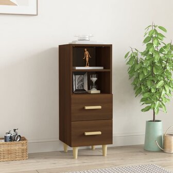 Dressoir 34,5x34x90 cm bewerkt hout bruin eikenkleur 1