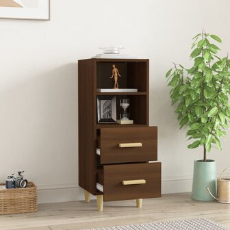 Dressoir 34,5x34x90 cm bewerkt hout bruin eikenkleur 3