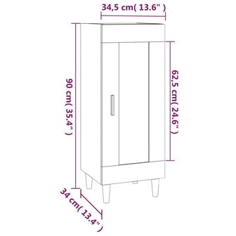 Dressoir 34,5x34x90 cm bewerkt hout gerookt eiken 9