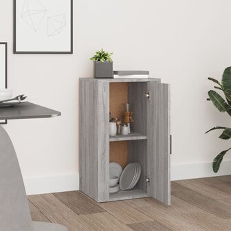 Dressoir 40x33x70 cm bewerkt hout grijs sonoma eikenkleurig 3