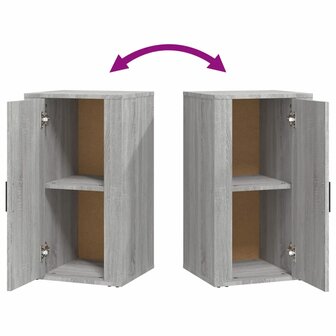 Dressoir 40x33x70 cm bewerkt hout grijs sonoma eikenkleurig 8
