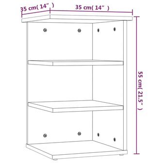 Bijzetkast 35x35x55 cm bewerkt hout grijs sonoma eikenkleurig 8
