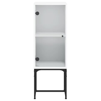 Bijzetkast met glazen deur 35x37x100 cm wit 6