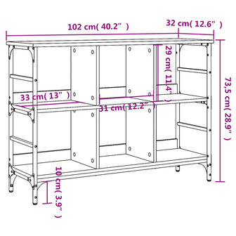 Dressoir 102x32x73,5 cm bewerkt hout zwart 9