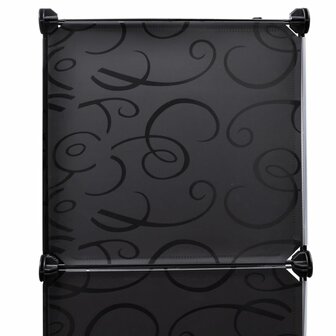 Kast met 9 vakken modulair 109x36,5x143 cm zwart en wit  5