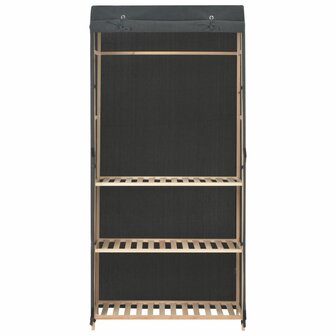 Kledingkast 3-laags 79x40x170 cm stof grijs 2