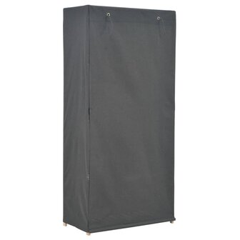 Kledingkast 79x40x170 cm stof grijs 3