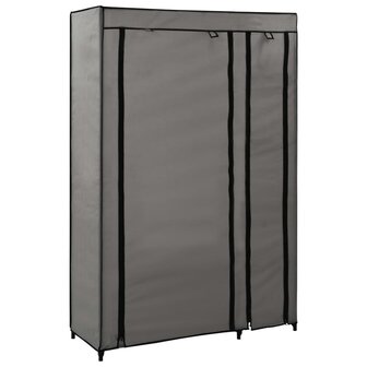 Kledingkasten opvouwbaar 2 st 110x45x175 cm stof grijs 2