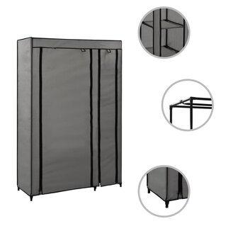 Kledingkasten opvouwbaar 2 st 110x45x175 cm stof grijs 3