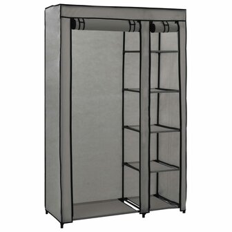 Kledingkasten opvouwbaar 2 st 110x45x175 cm stof grijs 5