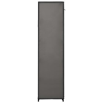 Kledingkast met vakken en stangen 150x45x176 cm stof grijs 6