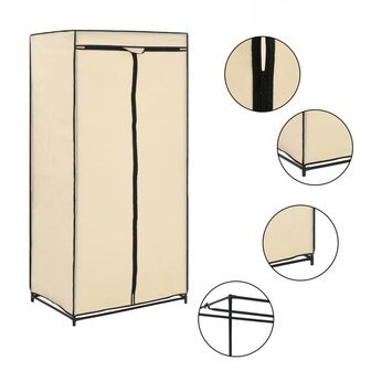 Kledingkasten 2 st 75x50x160 cm cr&egrave;me 2