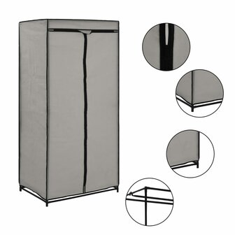 Kledingkasten 2 st 75x50x160 cm grijs 2