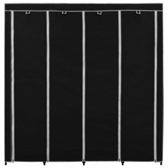 Kledingkast met 4 vakken 175x45x170 cm zwart 4