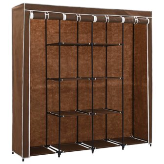 Kledingkast met 4 vakken 175x45x170 cm bruin 3