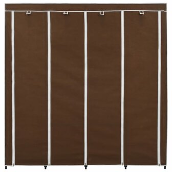 Kledingkast met 4 vakken 175x45x170 cm bruin 4