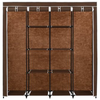 Kledingkast met 4 vakken 175x45x170 cm bruin 5