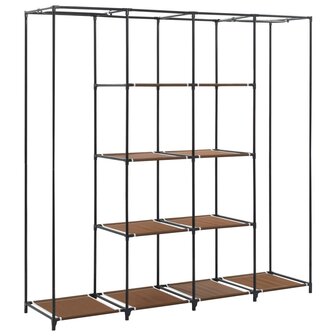 Kledingkast met 4 vakken 175x45x170 cm bruin 7