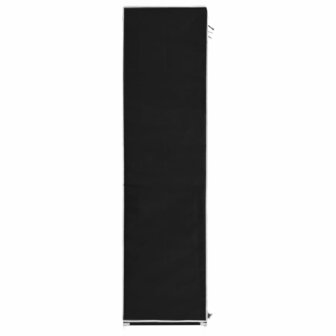 Kledingkast met vakken en stangen 150x45x175 cm stof zwart 9