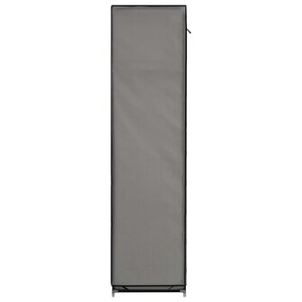 Kledingkast met vakken en stangen 150x45x175 cm stof grijs 8