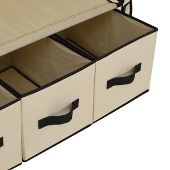 Kledingkast 87x49x159 cm stof cr&egrave;me 7
