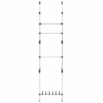 Kledingkastsysteem met stangen en schap telescopisch aluminium 6