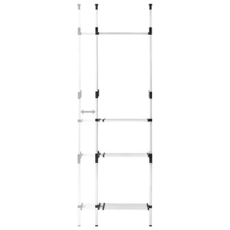 Kledingkastsysteem met stangen en schap telescopisch aluminium 7