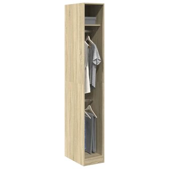 Kledingkast 30x50x200 cm bewerkt hout sonoma eikenkleurig 1