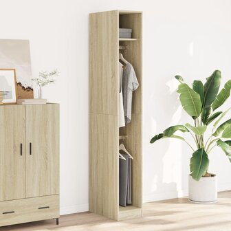 Kledingkast 30x50x200 cm bewerkt hout sonoma eikenkleurig 3