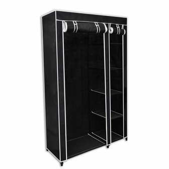 Kledingkast opvouwbaar 110x45x175 cm zwart  1