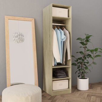 Kledingkast 50x50x200 cm bewerkt hout sonoma eikenkleurig 1