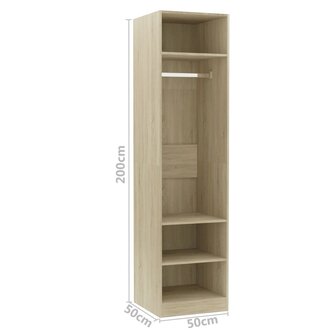 Kledingkast 50x50x200 cm bewerkt hout sonoma eikenkleurig 7