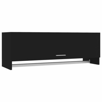 Kledingkast 100x32,5x35 cm bewerkt hout zwart 2