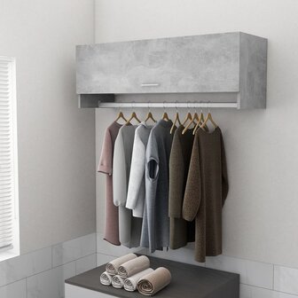Kledingkast 100x32,5x35 cm bewerkt hout betongrijs 1