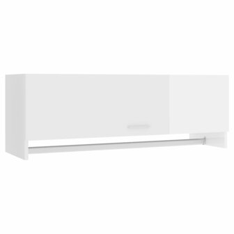 Kledingkast 100x32,5x35 cm bewerkt hout hoogglans wit 2