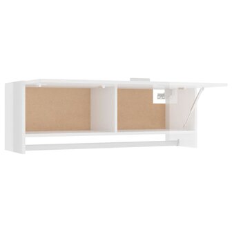Kledingkast 100x32,5x35 cm bewerkt hout hoogglans wit 5