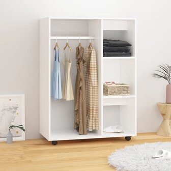 Kledingkast 80x40x110 cm bewerkt hout wit 1